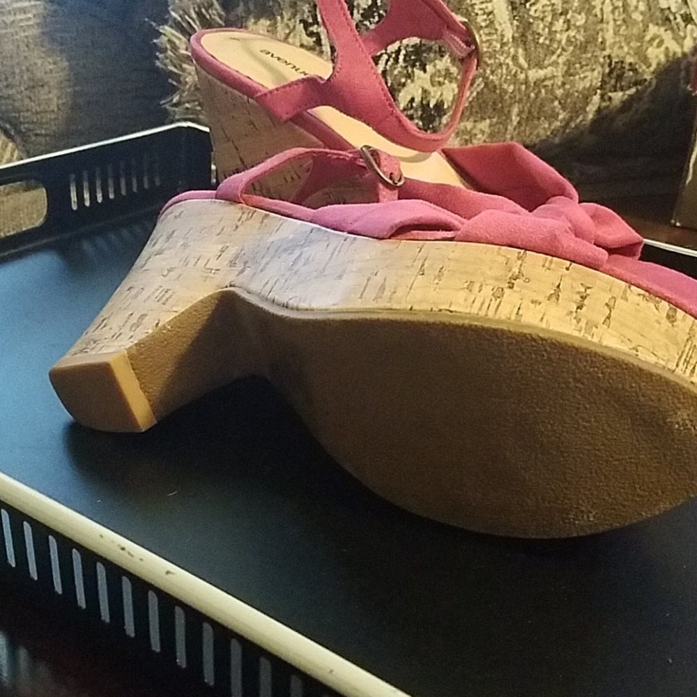 Hot Pink Sueded Sandals - Picture 3 of 3